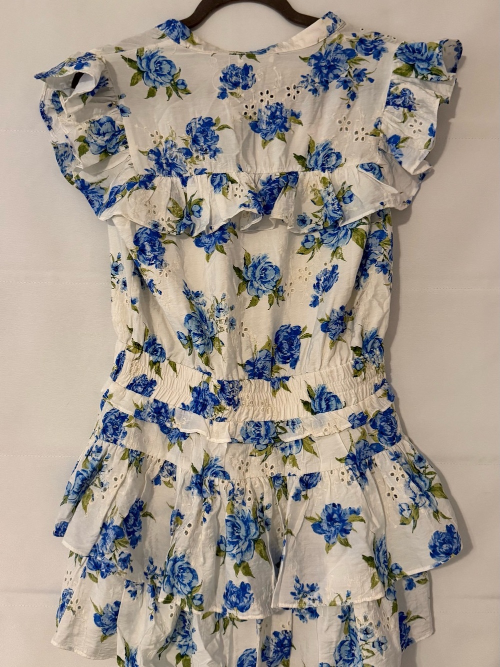 FANCYD Blue Floral Ruffle Romper - Women's Jumpsuit - Picture 3 of 7